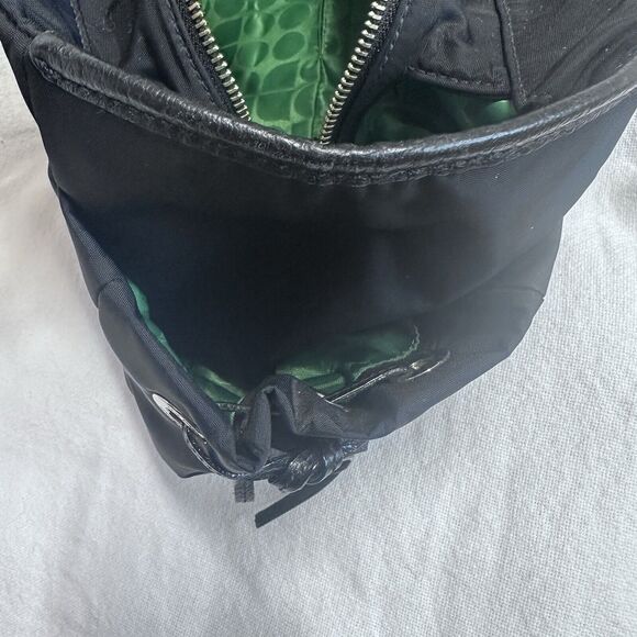 Kate Spade Maise Black Nylon Large Tote‎ Shoulder Bag Side Pockets Purse Leather - Picture 12 of 12